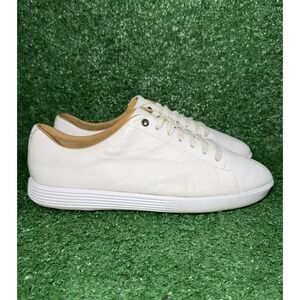 COLE HAAN Cross Court Womens Size 9 B White Leather Casual Shoes Sneakers W08780